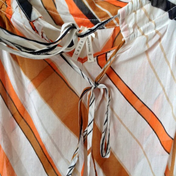 LAPIS-Silk Off the Shoulder Drop Tie Waist Top - Picture 7 of 12